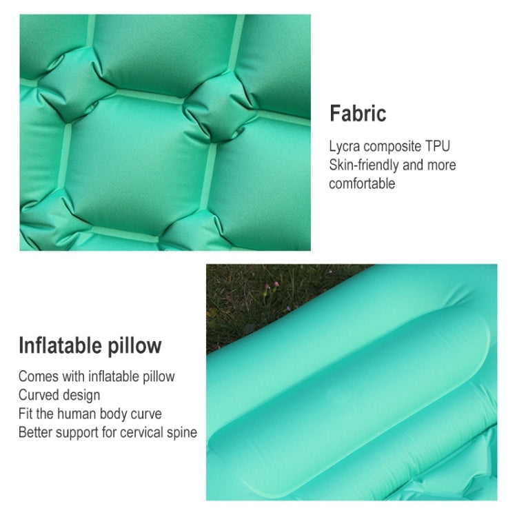 Outdoor Camping Fußtritt-Automatik-Aufblasbares Kissen Tragbares TPU-aufblasbares Doppelbett, Größe: 195 x 119 x 16 cm, Fußtritt-Pfauenblau, Fußtritt-Dunkelblau, Fußtritt-Orange, Fußtritt-Smaragd