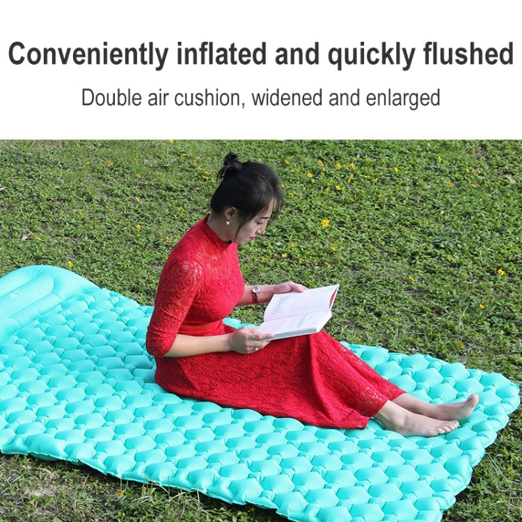 Outdoor Camping Fußtritt-Automatik-Aufblasbares Kissen Tragbares TPU-aufblasbares Doppelbett, Größe: 195 x 119 x 16 cm, Fußtritt-Pfauenblau, Fußtritt-Dunkelblau, Fußtritt-Orange, Fußtritt-Smaragd