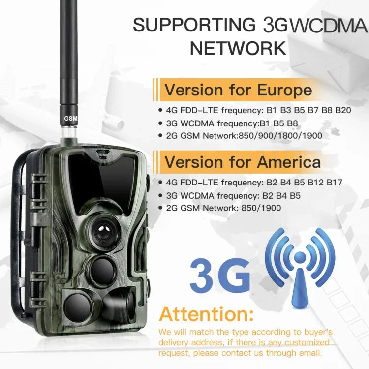HC801G 3G WCDMA Wasserdichte IP66 IR-Nachtsicht-Überwachungskamera für die Jagd, 120 Grad PIR-Winkel, HC801G 3G WCDMA