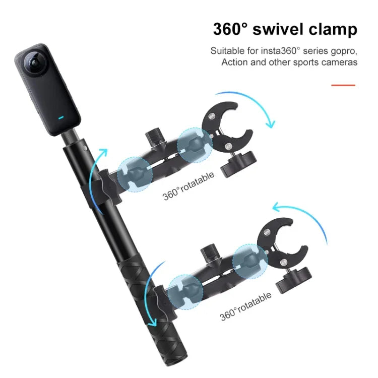 Motorcycle Dual-headsCrab & Single Heads Clamps Handlebar Fixed Mount Selfie Stick, Dual-heads Crab & Single Heads Crab