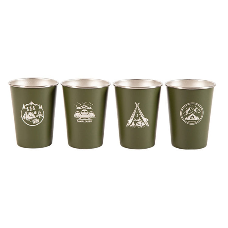 AOTU AT6657-2 4-teiliges Outdoor Camping Faltbecher-Set aus Edelstahl