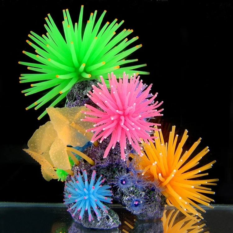 Aquariumartikel Dekoration TPR Simulation Seeigelball Koralle mit Spitze, Größe: M, Durchmesser: 10 cm, 10 cm