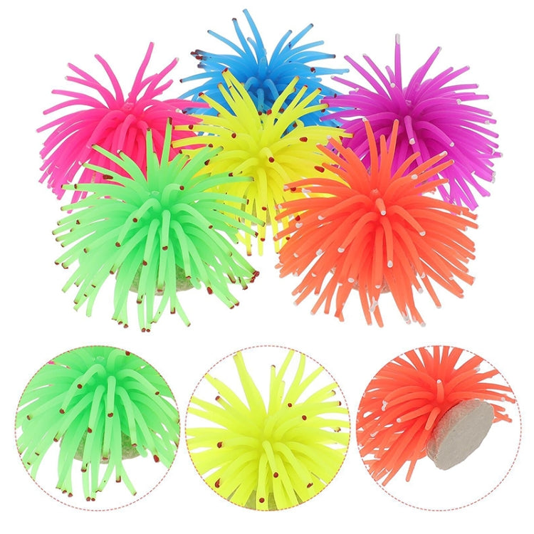 Aquariumartikel Dekoration TPR Simulation Seeigelball Koralle mit Punkt, Größe: S, Durchmesser: 7cm, 7cm