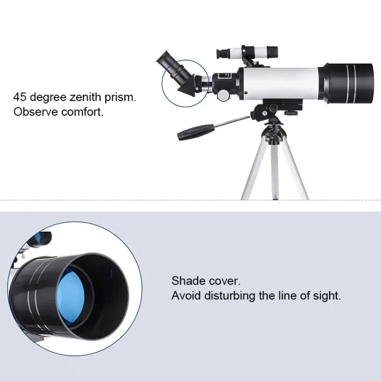 WR852 16x/66x70 High Definition High Times astronomisches Teleskop mit Stativ, 66x70 weiß