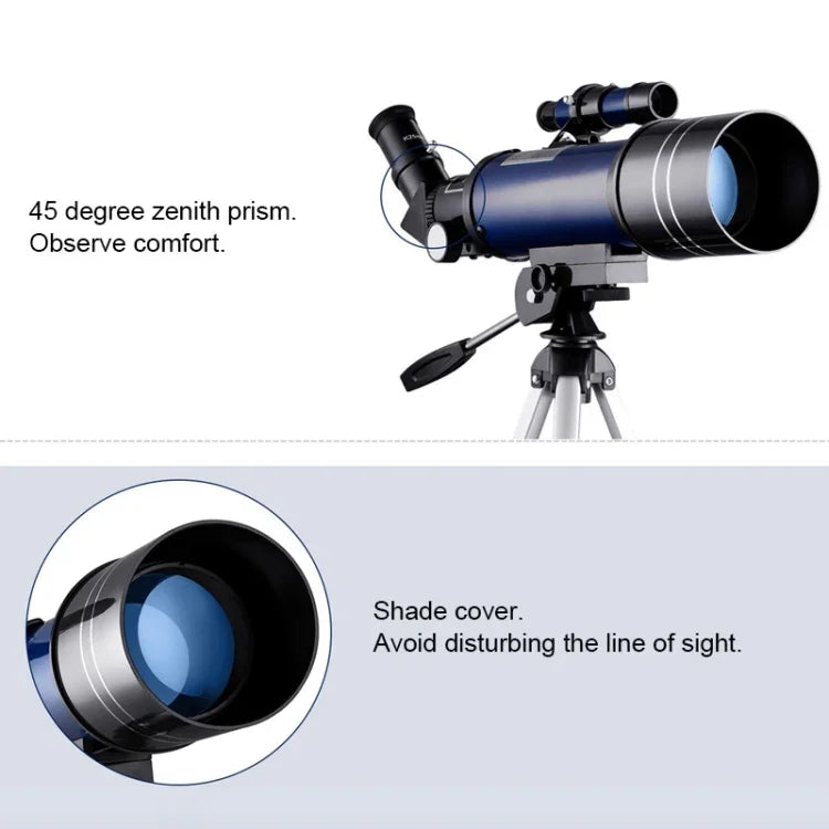 WR852-3 16x/66x70 High Definition High Times Astronomisches Teleskop mit Stativ & Telefonhalterung & Mondfilter, 66x70 Weiß + Mondfilter, 66x70 Blau + Mondfilter