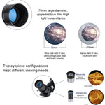 WR852-3 16x/66x70 High Definition High Times Astronomisches Teleskop mit Stativ & Telefonhalterung & Mondfilter, 66x70 Weiß + Mondfilter, 66x70 Blau + Mondfilter