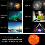 WR852-3 16x/66x70 High Definition High Times Astronomisches Teleskop mit Stativ & Telefonhalterung & Mondfilter, 66x70 Weiß + Mondfilter, 66x70 Blau + Mondfilter