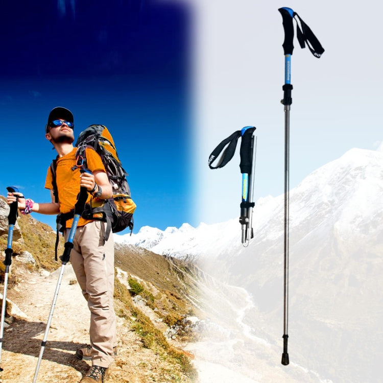 125cm Verstellbarer, tragbarer Outdoor-Trekkingstock aus Aluminiumlegierung, Grün#125cm, Blau#125cm, Rot#125cm, Gelb#125cm