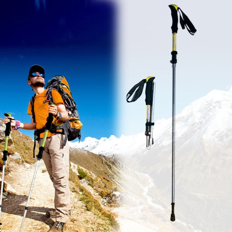 125cm Verstellbarer, tragbarer Outdoor-Trekkingstock aus Aluminiumlegierung, Grün#125cm, Blau#125cm, Rot#125cm, Gelb#125cm