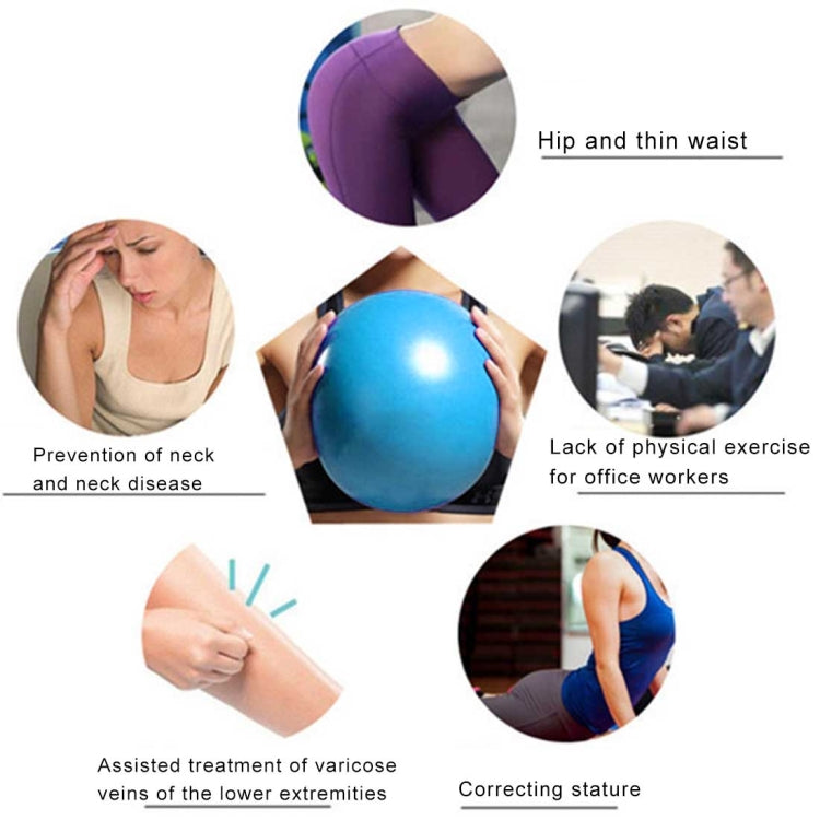Mini Yoga Pilates Ball, explosionsgeschützter PVC-Ball, balanciertes Fitness-Gymnastik-Training mit Strohhalm, Durchmesser: 25cm, 25cm (Blau), 25cm (Lila)