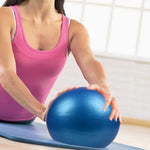 Mini Yoga Pilates Ball, explosionsgeschützter PVC-Ball, balanciertes Fitness-Gymnastik-Training mit Strohhalm, Durchmesser: 25cm, 25cm (Blau), 25cm (Lila)