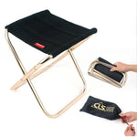 CLS Outdoor Tragbarer Klapphocker aus Aluminiumlegierung für Angeln und Grillen, Größe: 24,8 x 22,5 x 27 cm, CLS Klapphocker (Schwarz)