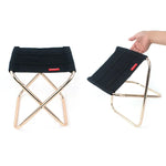 CLS Outdoor Tragbarer Klapphocker aus Aluminiumlegierung für Angeln und Grillen, Größe: 24,8 x 22,5 x 27 cm, CLS Klapphocker (Schwarz)