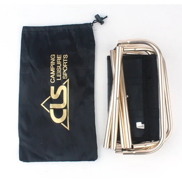 CLS Outdoor Tragbarer Klapphocker aus Aluminiumlegierung für Angeln und Grillen, Größe: 24,8 x 22,5 x 27 cm, CLS Klapphocker (Schwarz)