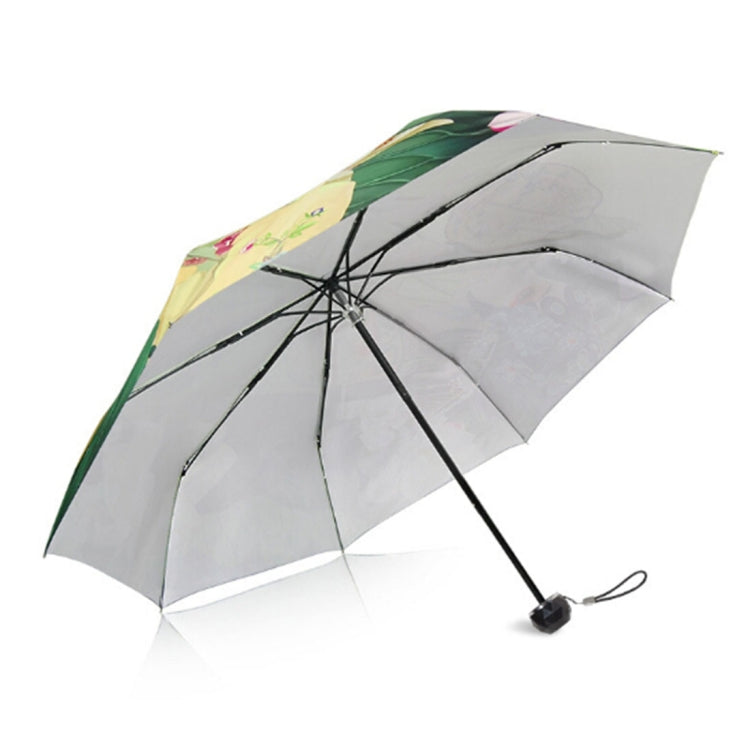 Kreativer Frisch-Stil Dreifach faltbarer Sonnenschirm mit Silberbeschichtung, Anti-UV, OG3884A, OG3884B