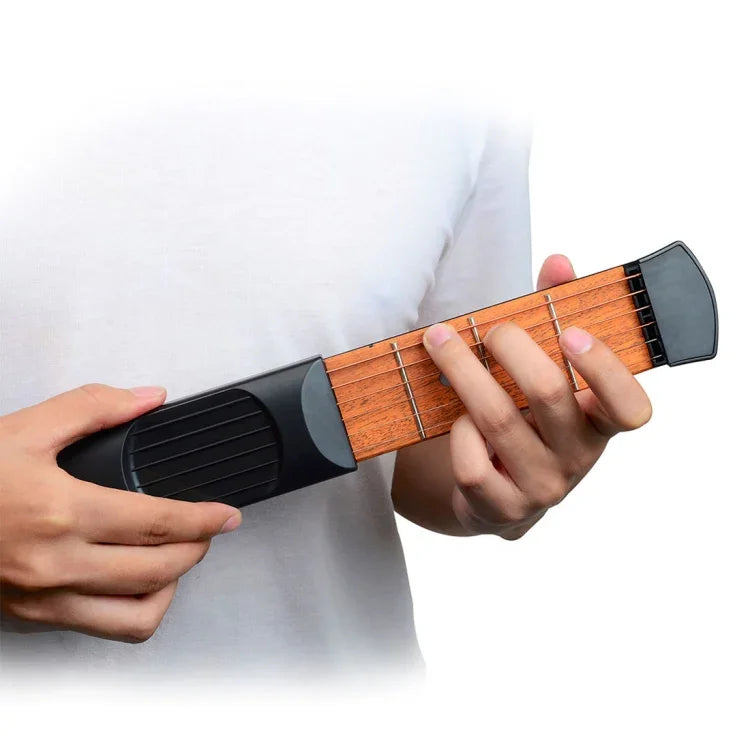 Mini-Taschengitarre, tragbarer Gitarrentrainer, Fingersatz-Umwandlungstrainer KD10, 4 Zeichen, 6 Zeichen