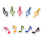 10 Stück Buchclips in Form von Musiknoten aus PP-Material und Edelstahl mit Feder, Deluxe-Seitenhalter, zufällige Farbauswahl