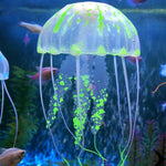 Aquariumartikel Dekoration Silikon Simulation Fluoreszierende Saugnapf-Qualle, Größe: 8*20cm, 8cm