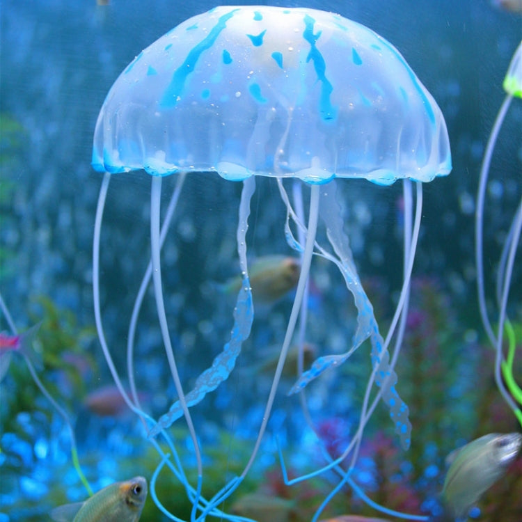 Aquariumartikel Dekoration Silikon Simulation Fluoreszierende Saugnapf-Qualle, Größe: 8*20cm, 8cm