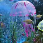 Aquariumartikel Dekoration Silikon Simulation Fluoreszierende Saugnapf-Qualle, Größe: 8*20cm, 8cm