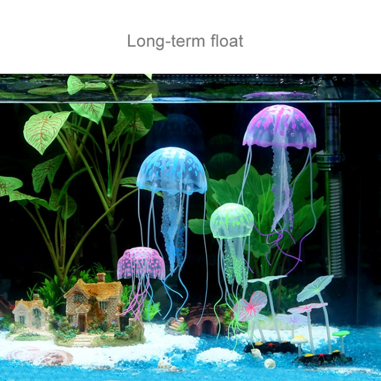 Aquariumartikel Dekoration Silikon Simulation Fluoreszierende Saugnapf-Qualle, Größe: 8*20cm, 8cm