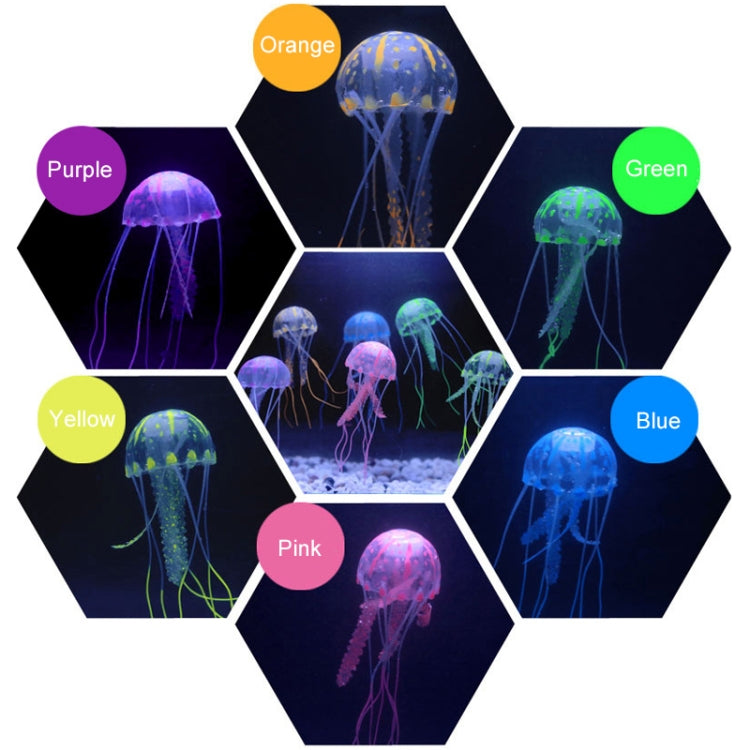 Aquariumartikel Dekoration Silikon Simulation Fluoreszierende Saugnapf-Qualle, Größe: 8*20cm, 8cm