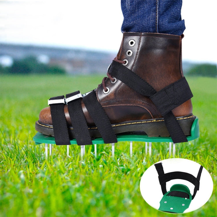 Garten Rasen Gartengeräte Grasreißer Spikeschuhe mit 8 Metallverschlüssen, Mit 8 Metallverschlüssen (Schwarz), Mit 8 Metallverschlüssen (Grün)