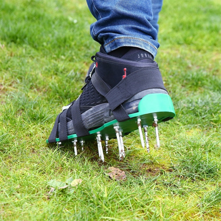 Garten Rasen Gartengeräte Grasreißer Spikeschuhe mit 8 Metallverschlüssen, Mit 8 Metallverschlüssen (Schwarz), Mit 8 Metallverschlüssen (Grün)