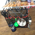 Picknick Camping Faltbarer Mesh-Korb Metallhalterung Kochgeschirr-Organizer Gestell, Kochgeschirrhalter