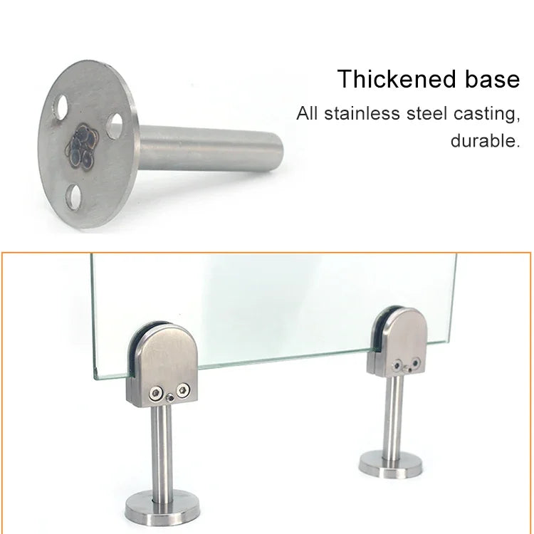 201 Edelstahl Glas Fischmundstützstange Befestigungsclip mit 14x60mm Stange, Spezifikation: S, S, mit 14x60mm Stange