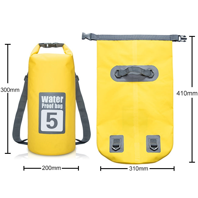 Outdoor Wasserdichter Trockener Doppelter Schultergurt-Beutel Trockensack, Kapazität: 5L, 5L
