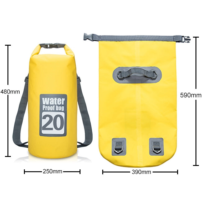 Outdoor Wasserdichte Trockentasche mit doppelten Schultergurten, Fassungsvermögen: 20L, 20L