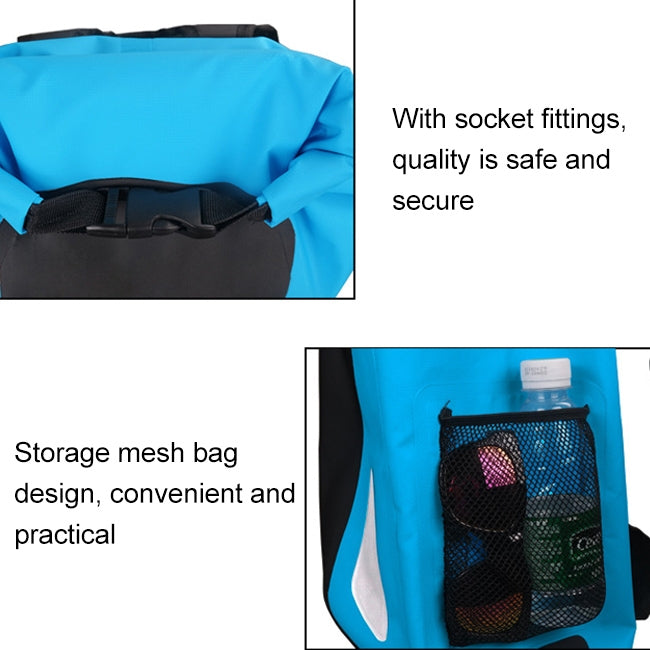 Wasserdichte Outdoor-Trockentasche mit doppelten Schultergurten, PVC-Sacktasche, Fassungsvermögen: 25L