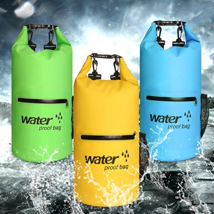 Wasserdichter Outdoor-Trockensack mit doppelten Schultergurten, PVC-Fasstasche, Fassungsvermögen: 10L