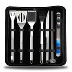 10-in-1 Outdoor-Geschirrset, Camping-Grillgeschirr, Picknick-Werkzeugset mit Thermometer, 10-in-1, mit Thermometer