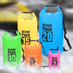 Outdoor Waterproof Double Shoulder Bag Dry Sack PVC Barrel Bag, Capacity: 30L, Capacity: 30L (Green), Capacity: 30L (Sky Blue), Capacity: 30L (Yellow), Capacity: 30L (Black), Capacity: 30L (Dark Blue), Capacity: 30L (Orange), Capacity: 30L (Pink)