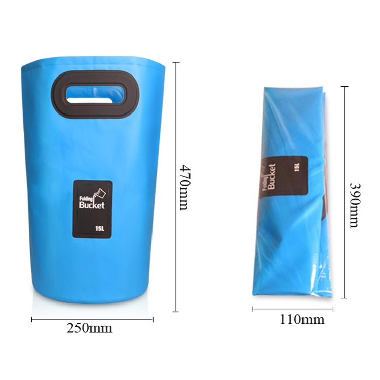 Outdoor Tragbare Klappspüle PVC Faltbarer Eimer, Fassungsvermögen: 15L, 15L Orange, 15L Grün, 15L Rosenrot, 15L Himmelblau, 15L Gelb, 15L Schwarz, 15L Dunkelblau