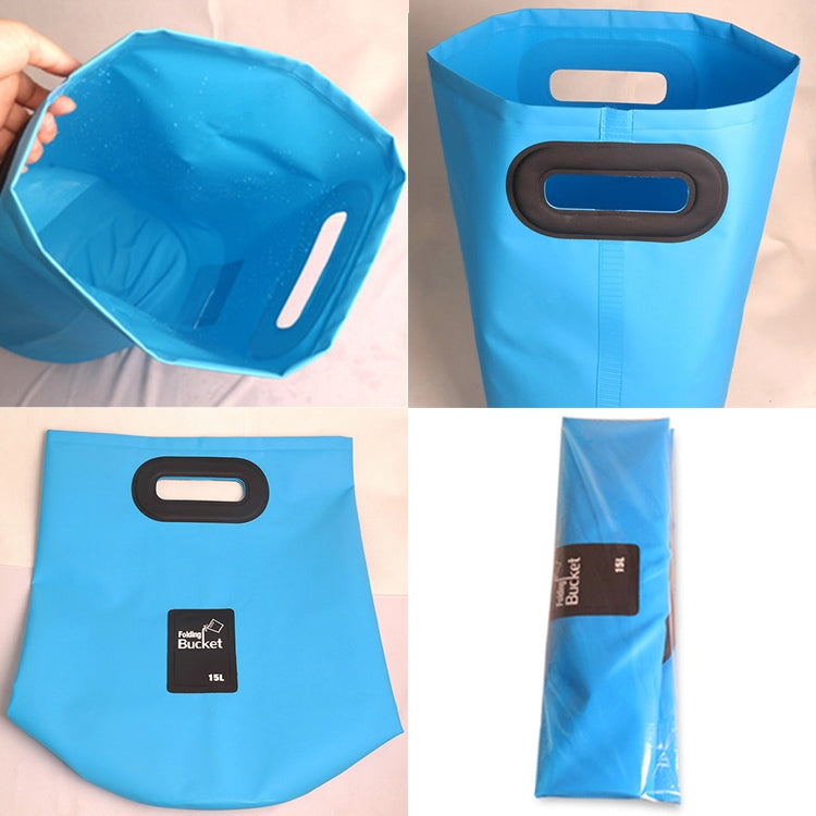 Outdoor Tragbare Klappspüle PVC Faltbarer Eimer, Fassungsvermögen: 15L, 15L Orange, 15L Grün, 15L Rosenrot, 15L Himmelblau, 15L Gelb, 15L Schwarz, 15L Dunkelblau