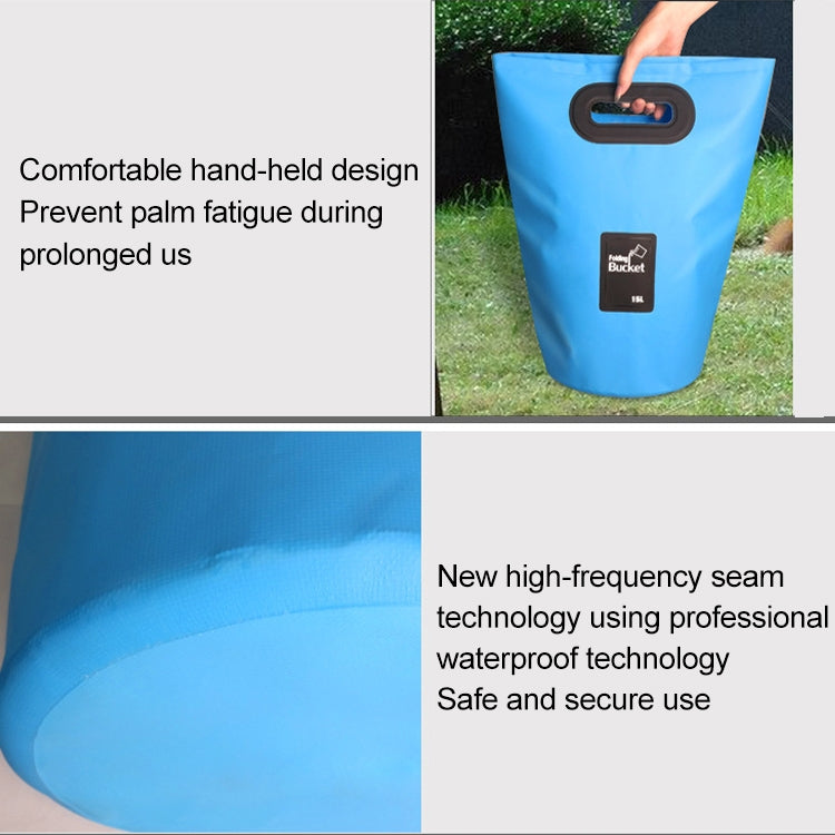 Outdoor Tragbare Klappspüle PVC Faltbarer Eimer, Fassungsvermögen: 15L, 15L Orange, 15L Grün, 15L Rosenrot, 15L Himmelblau, 15L Gelb, 15L Schwarz, 15L Dunkelblau
