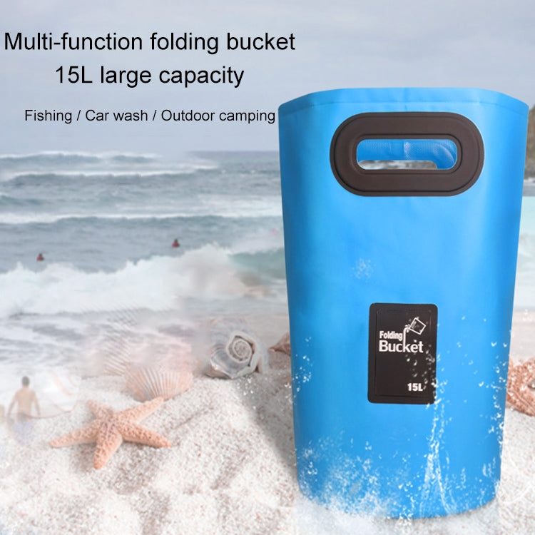 Outdoor Tragbare Klappspüle PVC Faltbarer Eimer, Fassungsvermögen: 15L, 15L Orange, 15L Grün, 15L Rosenrot, 15L Himmelblau, 15L Gelb, 15L Schwarz, 15L Dunkelblau