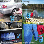 Outdoor Tragbare Klappspüle PVC Faltbarer Eimer, Fassungsvermögen: 15L, 15L Orange, 15L Grün, 15L Rosenrot, 15L Himmelblau, 15L Gelb, 15L Schwarz, 15L Dunkelblau