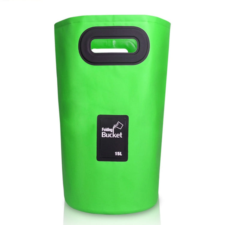 Outdoor Tragbare Klappspüle PVC Faltbarer Eimer, Fassungsvermögen: 15L, 15L Orange, 15L Grün, 15L Rosenrot, 15L Himmelblau, 15L Gelb, 15L Schwarz, 15L Dunkelblau