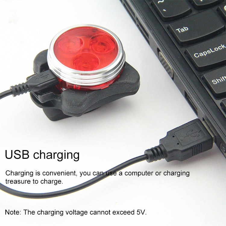COB Lampenperle 160LM Weißes Licht USB Aufladung Vier-Gang Wasserdichtes Fahrrad Front- / Rücklicht Set, Weißes Licht