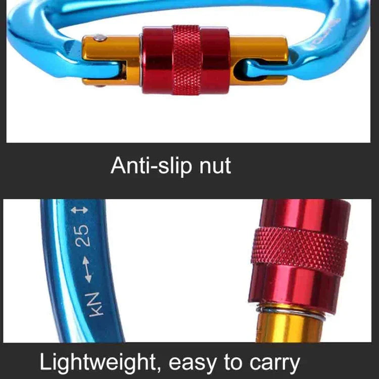XINDA XD-Q9628 Professioneller Kletterkarabiner D-förmiger Master Lock Sicherheitsverschluss Outdoor Kletterausrüstung Zubehör, XD-Q9628 (Schwarz), XD-Q9628 (Orange), XD-Q9628 (Blau)