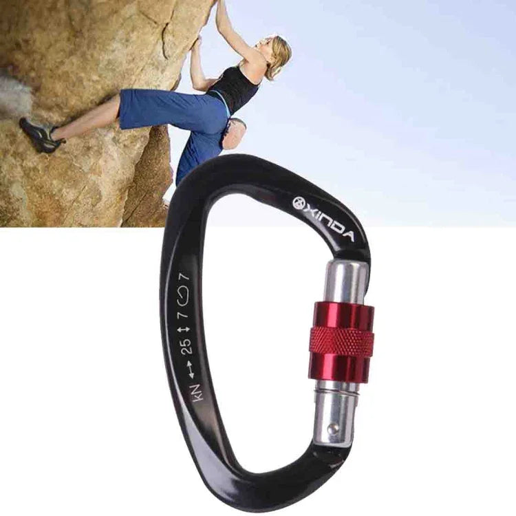 XINDA XD-Q9628 Professioneller Kletterkarabiner D-förmiger Master Lock Sicherheitsverschluss Outdoor Kletterausrüstung Zubehör, XD-Q9628 (Schwarz), XD-Q9628 (Orange), XD-Q9628 (Blau)
