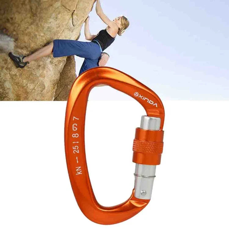 XINDA XD-Q9628 Professioneller Kletterkarabiner D-förmiger Master Lock Sicherheitsverschluss Outdoor Kletterausrüstung Zubehör, XD-Q9628 (Schwarz), XD-Q9628 (Orange), XD-Q9628 (Blau)