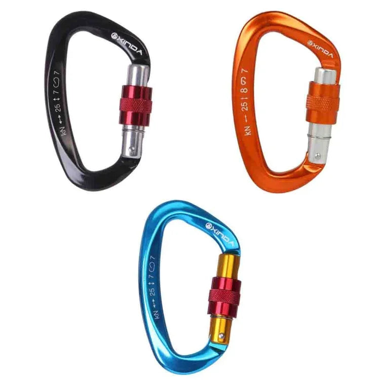 XINDA XD-Q9628 Professioneller Kletterkarabiner D-förmiger Master Lock Sicherheitsverschluss Outdoor Kletterausrüstung Zubehör, XD-Q9628 (Schwarz), XD-Q9628 (Orange), XD-Q9628 (Blau)