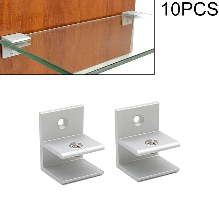 10 Stück F-Typ Aluminiumlegierung Glas Kombinationsklemme Schranktrenner Befestigungsclip, Größe: S, geklemmt 5-10 mm, F-Typ, S, geklemmt 5-10 mm