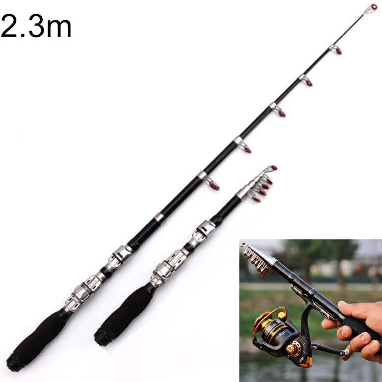 37cm tragbare Teleskop-Meerangelrute Mini-Angelrute, ausgezogene Länge: 2,3m, 2,3m