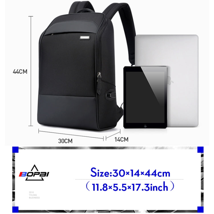 Bopai 751-006881 Business Anti-Diebstahl Wasserdichte Große Kapazität Doppel-Schultertasche mit USB-Ladeanschluss, Größe: 30x14x44cm, 751-006881